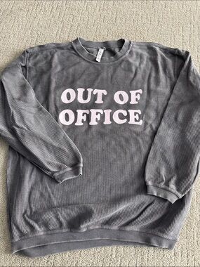 Out of Office Gray Graphic Sweatshirt